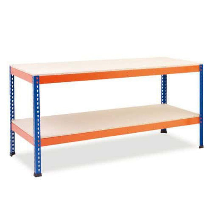 Industrial strength Garage Work Bench Heavy duty 1220x915x915mm 2 shelves 500 kg/shelf Powder coated steel |  WBH122915 Makfry