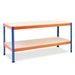 Industrial strength Garage Work Bench Heavy duty 1525x760x915mm 2 shelves 500 kg/shelf Powder coated steel |  WBH15276 Makfry