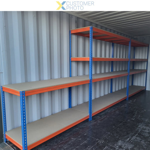 Industrial Shelving Unit Heavy Duty 2135x610x1980mm 4 Shelves 400kg/Shelf Powder Coated Steel | Ty6102135 Makfry
