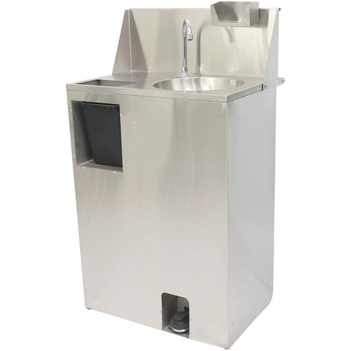 Foot Operated Mobile Wash Basin With Backsplash Paper Towel Dispenser &Amp; Castors Stainless Steel | Whf277 Makfry