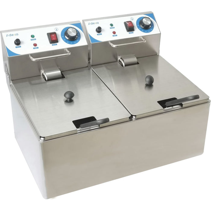 Commercial Double Deep Fat Fryer 6 + 6  litres 2.5kW Countertop |  WH102A