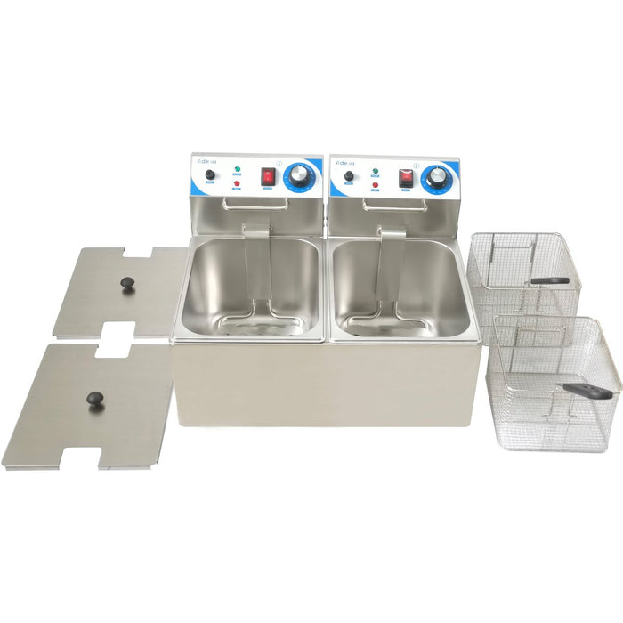 Commercial Double Deep Fat Fryer 6 + 6  litres 2.5kW Countertop |  WH102A