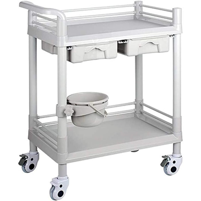 Professional 2 Tier Mobile Trolley 2 Drawers ABS 645x445x900mm |  WH2MT6544D2