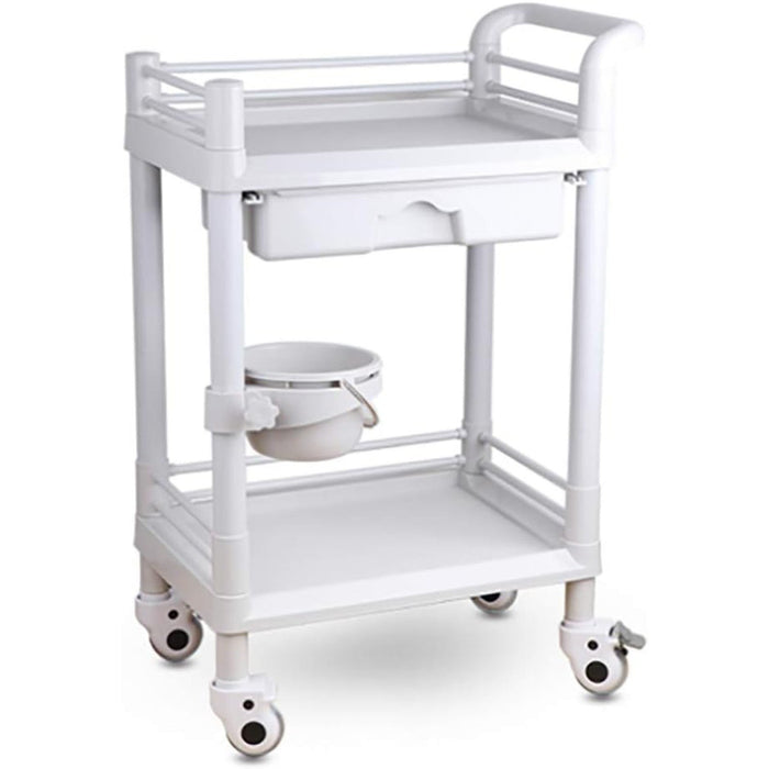 Professional 2 Tier Mobile Trolley 1 Drawer ABS 540x370x900mm |  WH2ST5437D Makfry