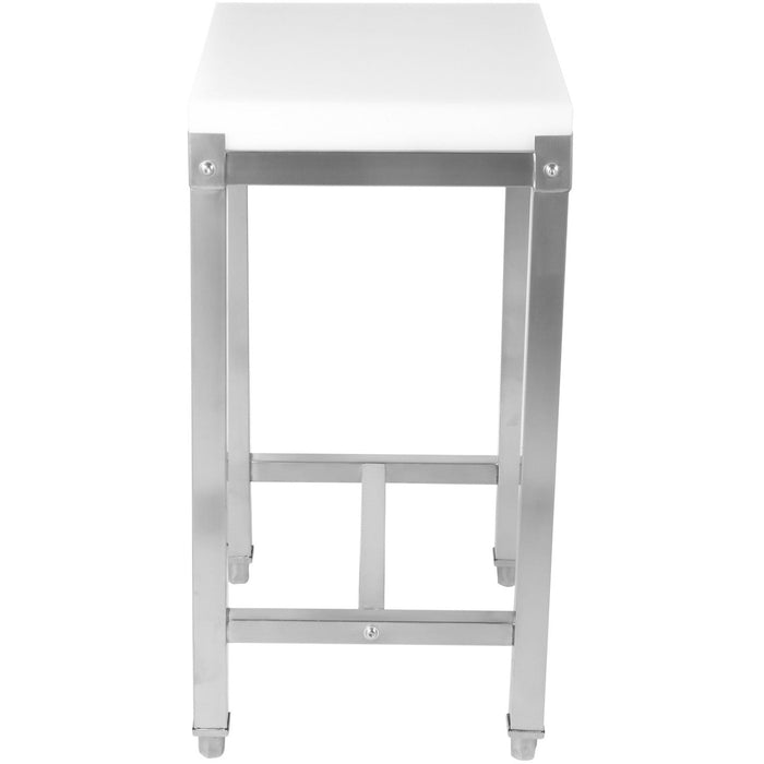 Commercial Stainless Steel Cutting Board Stand with Polyethylene Chopping Block 500x400x750mm |  WH505670 Makfry