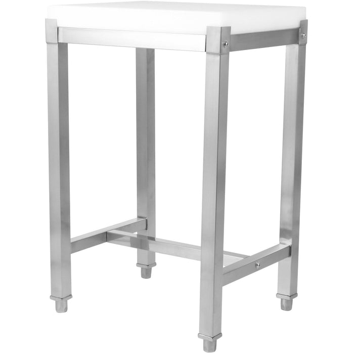 Commercial Stainless Steel Cutting Board Stand with Polyethylene Chopping Block 500x400x750mm |  WH505670 Makfry