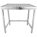 Professional Waste Disposal Table Stainless Steel 4 Side Up Marine Edge 1200x700x900mm |  WHDW12070 Makfry