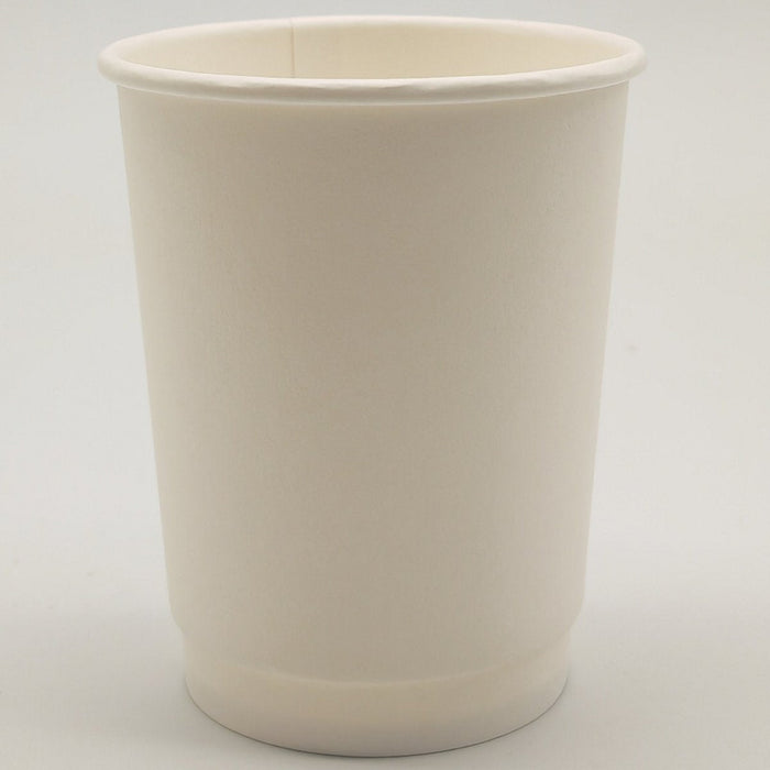 500pcs Compostable Coffee Cups Double wall 8oz/237ml White |  WHDW8OZ Makfry
