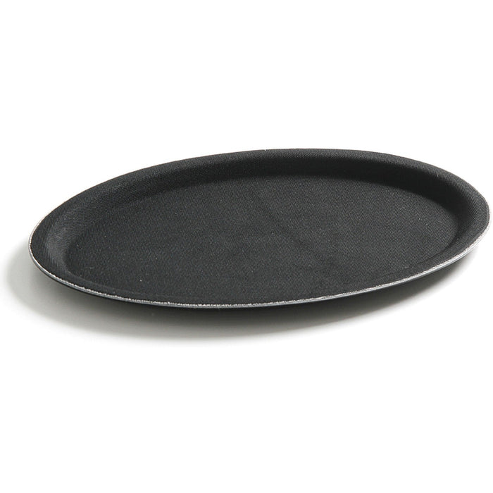 Non-skid Serving tray Fiberglass Oval 27" Black |  WHF2700 Makfry