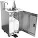Foot Operated Economic Mobile Wash Basin With Backsplash &Amp; Castors Stainless Steel | Whf278 E Makfry