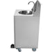 Foot Operated Economic Mobile Wash Basin With Backsplash &Amp; Castors Stainless Steel | Whf278 E Makfry