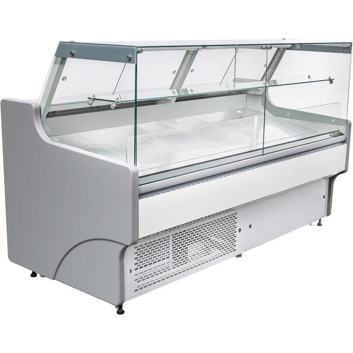 Serve Over Deli Counter White Front Straight Glass Front Width 1580mm | Bluel130 Makfry