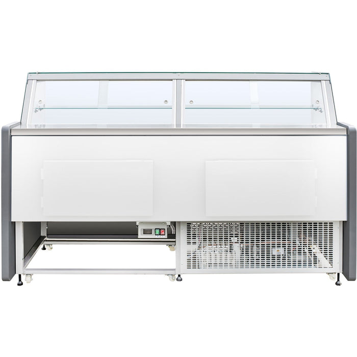 Serve Over Deli Counter White Front Straight Glass Front Width 1580mm | Bluel130 Makfry