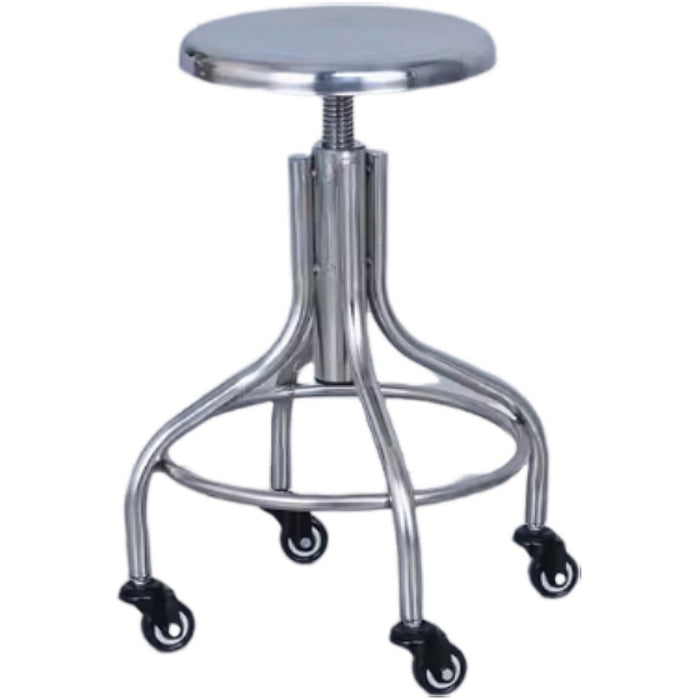 Stainless Steel Adjustable Stool with Wheels |  WHMS4 Makfry