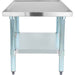 Stainless steel Commercial Equipment Stand with Galvanised Undershelf & Marine Edges 1000x600x600mm |  WHMT60100 Makfry