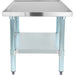 Stainless Steel Commercial Equipment Stand with Galvanised Undershelf & Marine Edges 600x600x600mm |  WHMT6060 Makfry