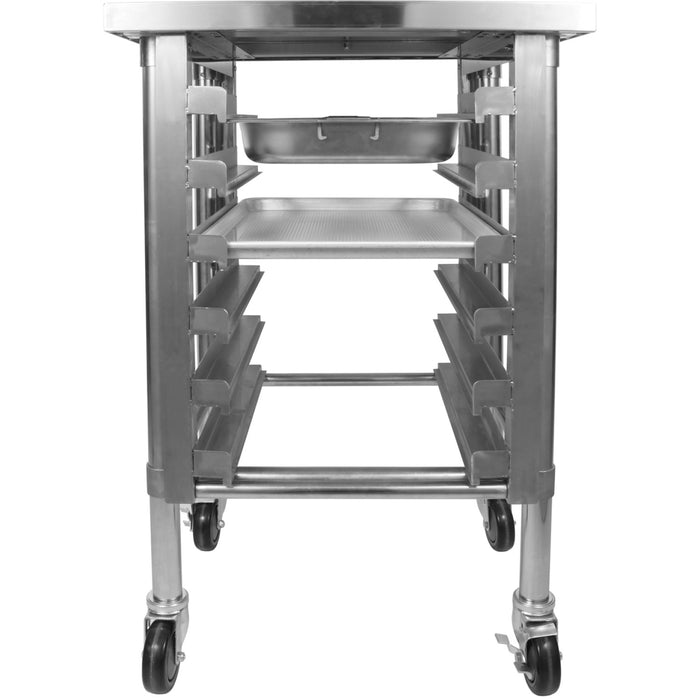 B GRADE Commercial Mobile Equipment Stand with 6 Tier Tray Rack GN1/1 Marine Edges 600x600x900mm |  WHMTR6060C B GRADE