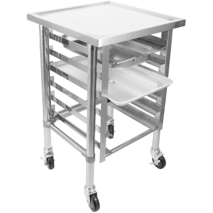 B GRADE Commercial Mobile Equipment Stand with 6 Tier Tray Rack GN1/1 Marine Edges 600x600x900mm |  WHMTR6060C B GRADE