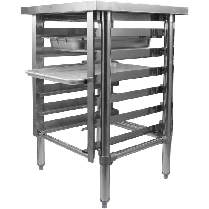 Commercial Equipment Stand With 6 Tier Tray Rack Gn1/1 Marine Edges 800x700x900mm | Whmtr7080 Makfry