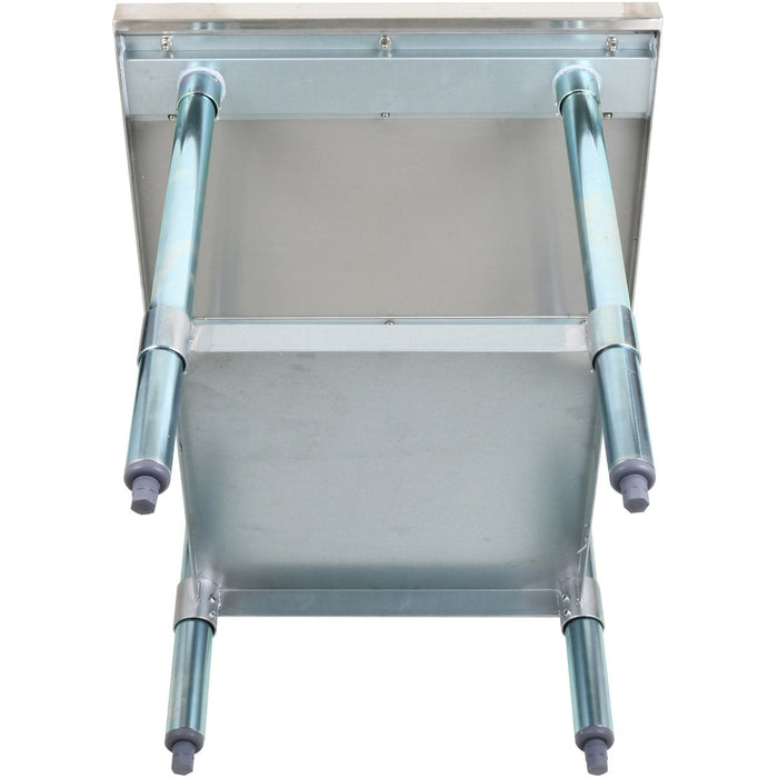 Stainless steel Commercial Equipment Stand with Galvanised Undershelf & Marine Edges 1000x600x600mm |  WHMT60100 Makfry