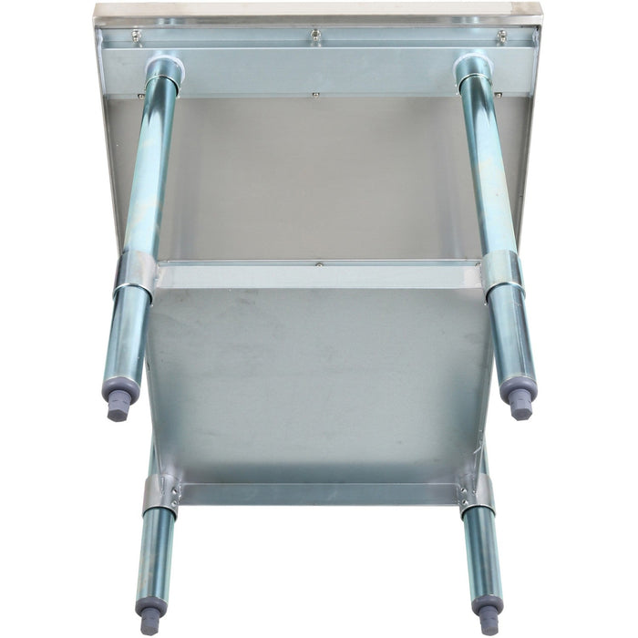 Stainless Steel Commercial Equipment Stand with Galvanised Undershelf & Marine Edges 600x600x600mm |  WHMT6060 Makfry