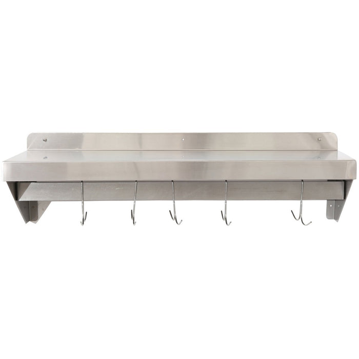 Wall shelf with Pot rack 18 hooks Stainless steel 1800x300x254mm |  WHPR183025