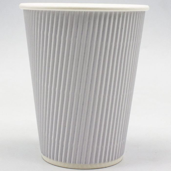 500pcs White Ripple Wall Coffee Cup 12oz/354ml PE |  WHR12OZ