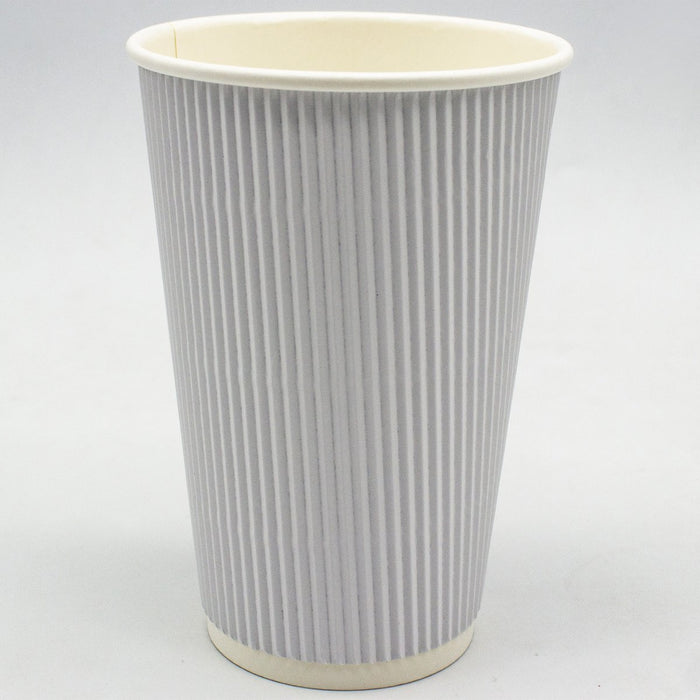 500pcs White Ripple Wall Coffee Cup 16oz/473ml PE |  WHR16OZ