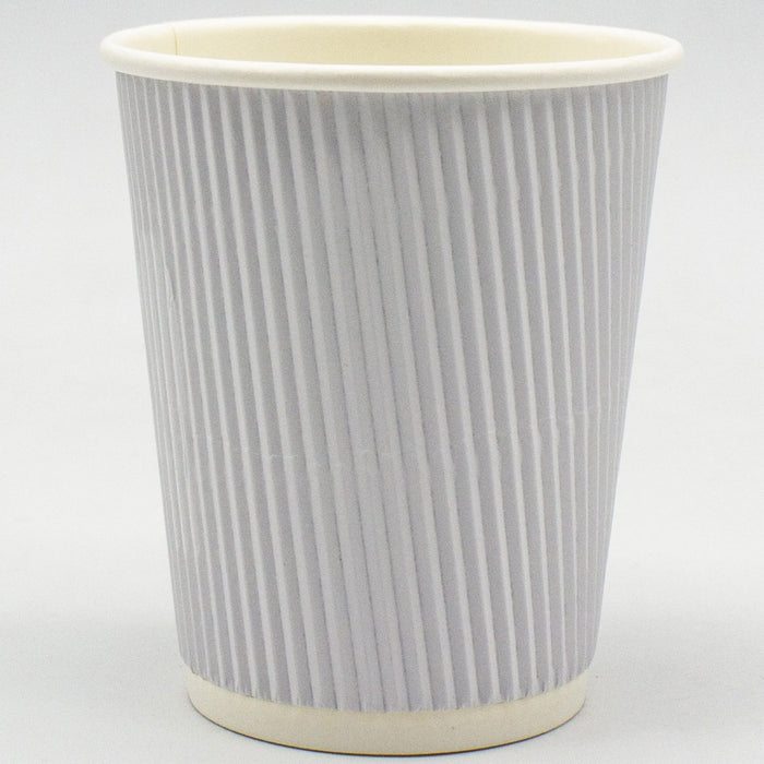 500pcs White Ripple Wall Coffee Cup 8oz/237ml PE |  WHR8OZ