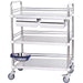 B GRADE Professional 3 Tier Medical Trolley 2 Drawers Stainless Steel 770x450x860mm |  WHSS3T7745D2 B GRADE Makfry