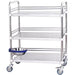 B GRADE Professional 3 Tier Mobile Medical Trolley Stainless Steel 800x480x860mm |  WHSS3T8048 B GRADE Makfry