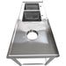 Commercial Stainless Steel Double Sink with 2 Left Bowls & Right Scrapping Hole + Splashback 1500x700x950mm |  WHSTT1570L Makfry