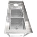 Commercial Stainless Steel Double Sink with 2 Right Bowls & Left Scrapping Hole + Splashback 1800x700x950mm |  WHSTT1870R Makfry