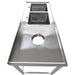 Commercial Stainless Steel Double Sink with 2 Right Bowls & Left Scrapping Hole + Splashback 1800x700x950mm |  WHSTT1870R Makfry