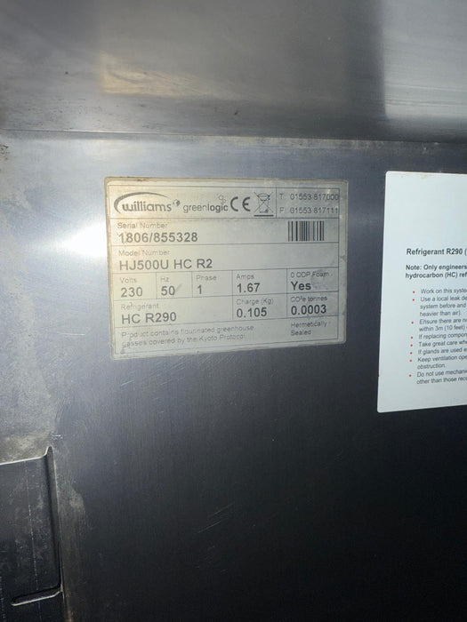 Williams HJ500U HC R2 Upright Single Door Fridge - Refurbished Canmac Catering Equipment