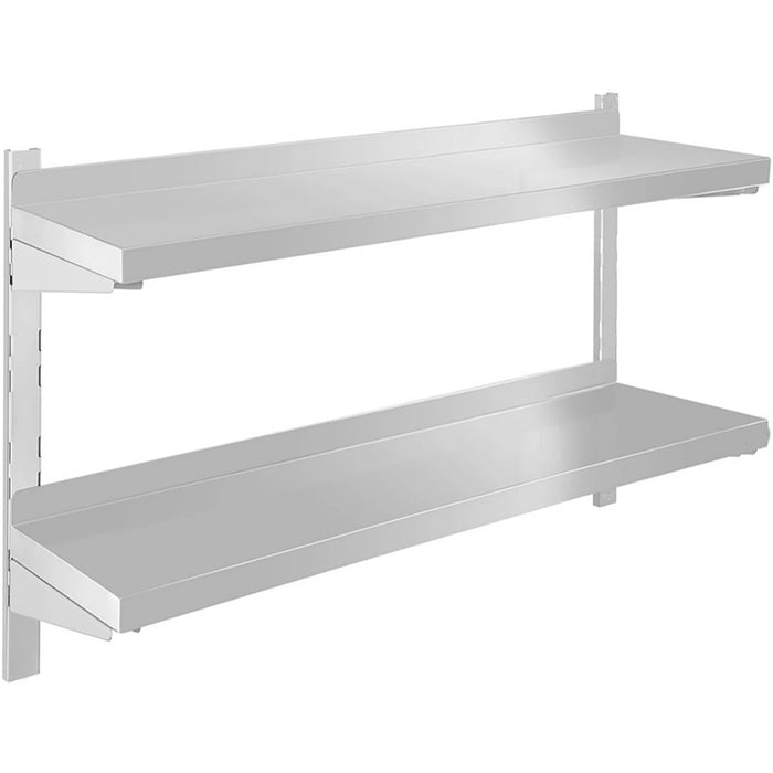 Wall shelf 2 levels 800x300x600mm Stainless steel |  WM08030B