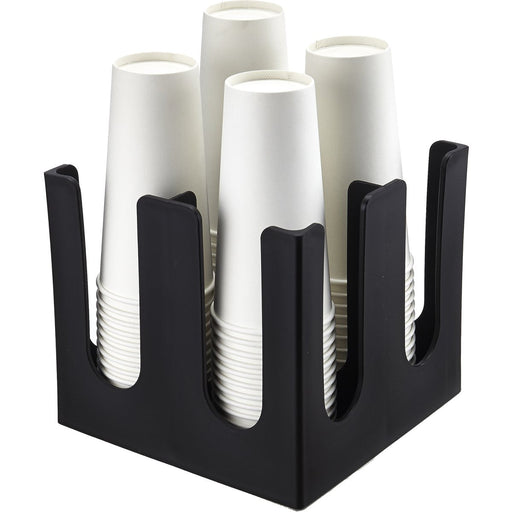 Black Cup Holder / Dispenser 4 Stacks Square |  WQB3004 Makfry