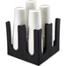 Black Cup Holder / Dispenser 4 Stacks Square |  WQB3004 Makfry