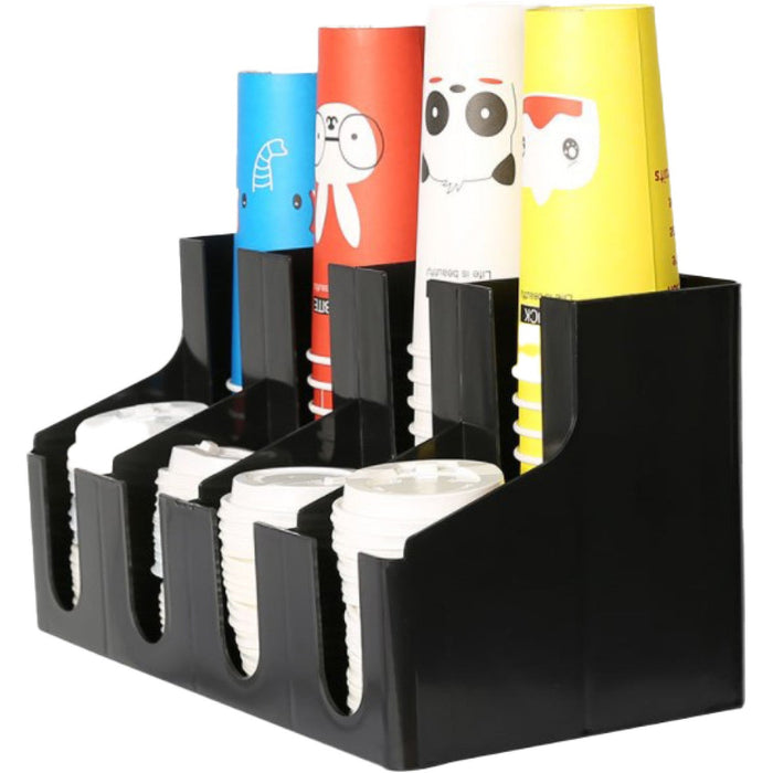 Black Cup Holder / Dispenser 4 Stacks |  WQCS2 Makfry