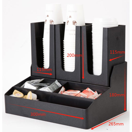 Black Cup Holder / Dispenser 3 Stacks |  WQCS34 Makfry