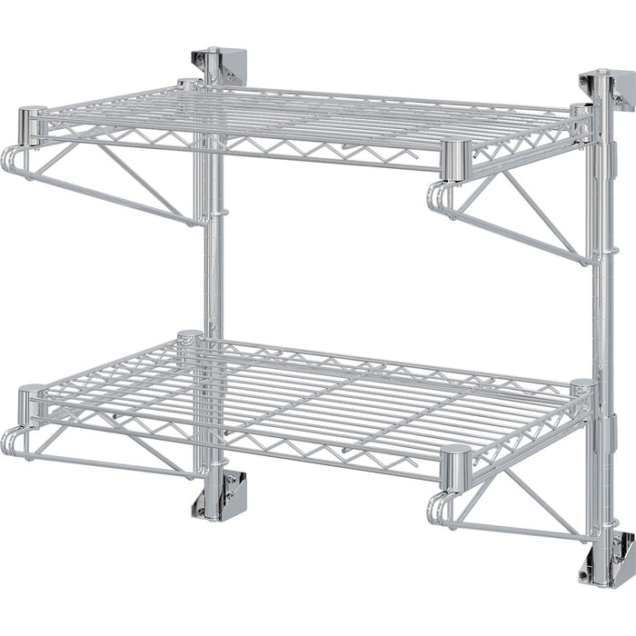 Wall-Mounted Wire Shelf 2 Tier 200kg Capacity Chrome Finish 600x350x600mm |  WR603580A2C Makfry