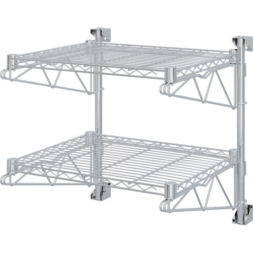 Wall-Mounted Wire Shelf 2 Tier 200kg Capacity Chrome Finish 600x450x600mm |  WR604580A2C Makfry