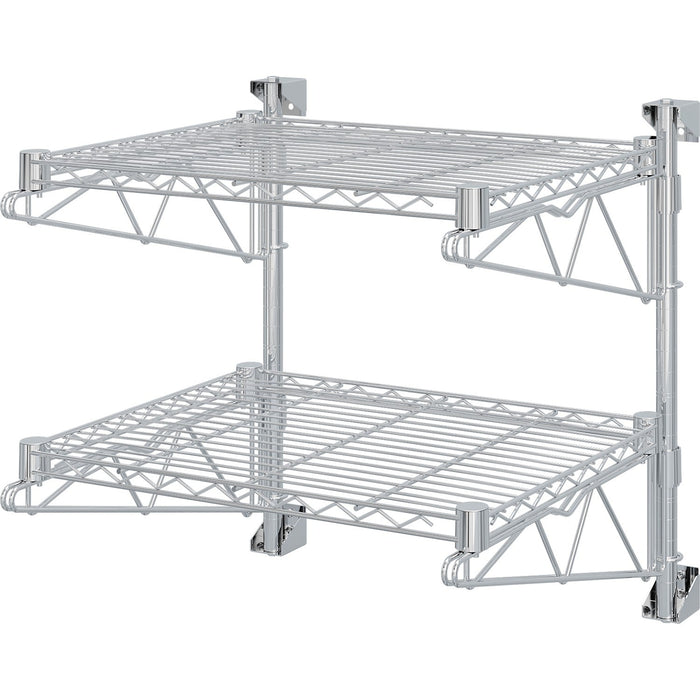 Wall-Mounted Wire Shelf 2 Tier 200kg Capacity Chrome Finish 600x450x600mm |  WR604580A2C Makfry