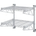 Wall-Mounted Wire Shelf 2 Tier 200kg Capacity Chrome Finish 600x450x600mm |  WR604580A2C Makfry