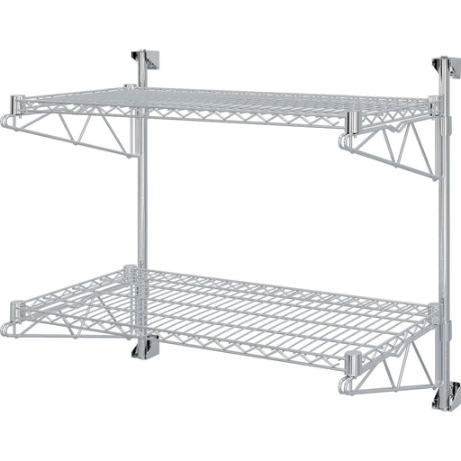 Wall-Mounted Wire Shelf 2 Tier 200kg Capacity Chrome Finish 900x450x600mm |  WR904580A2C Makfry