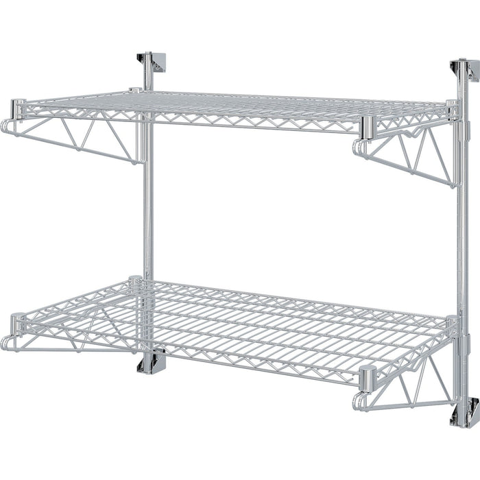 Wall-Mounted Wire Shelf 2 Tier 200kg Capacity Chrome Finish 900x450x600mm |  WR904580A2C Makfry