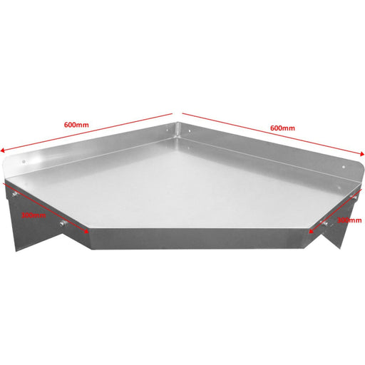 Wall Shelf Corner Unit Stainless Steel 600x600x300mm |  WSCN6035 Makfry