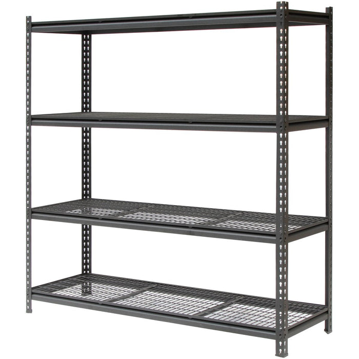 Professional Heavy Duty Shelving Unit Powder Coated Steel 1820x540x1830mm 4 shelves Black |  FUJI403 Makfry