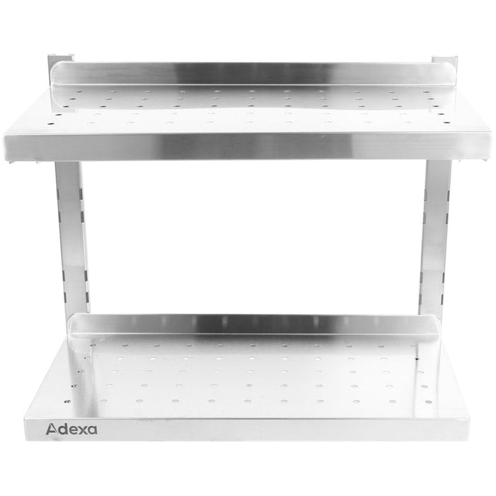 Wall Shelf Perforated 2 tiers Stainless steel 100x300x600mm |  WSWB30100P Makfry