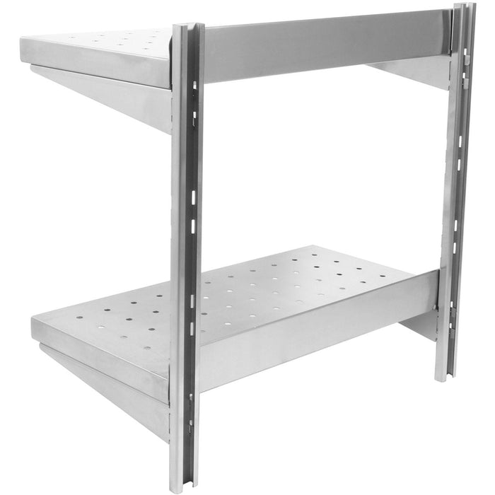 Wall Shelf Perforated 2 tiers Stainless steel 1400x300x600mm |  WSWB30140P Makfry